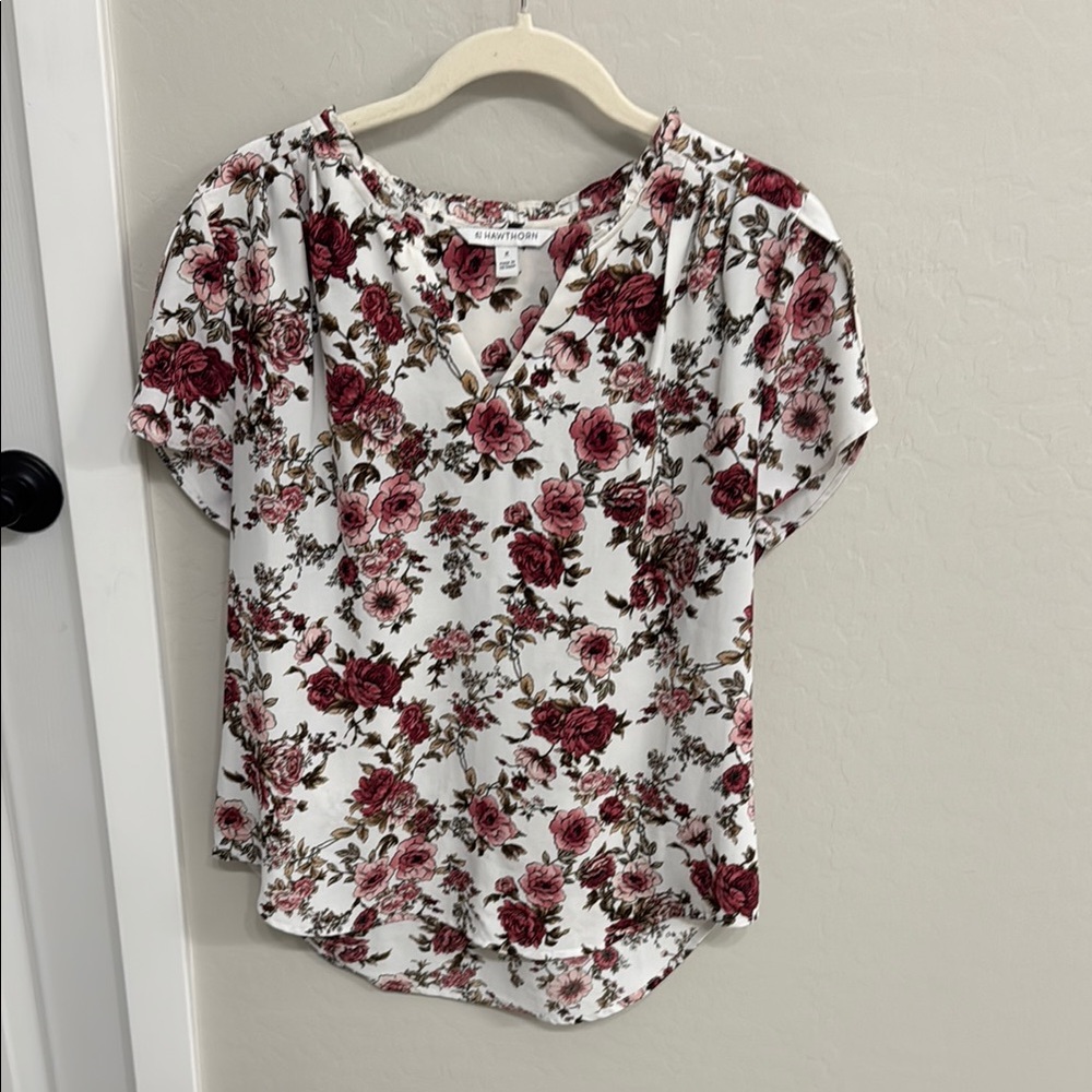 Floral V-Neck Women's Top